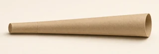 Empty unbleached-hemp King size cone, 109 mm, side view